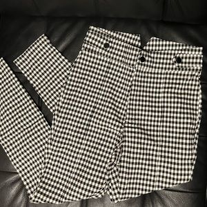 Stylish Black and White Checkered Women's Pants